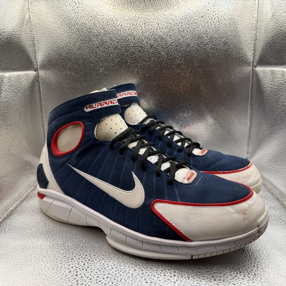 Size 11.5 Nike Air Zoom Huarache 2K4‎ Olympics Navy White Mens Shoes 308475-400
